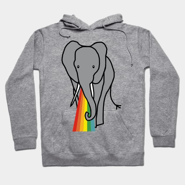 Animals with Rainbow Puke Elephant Hoodie by ellenhenryart